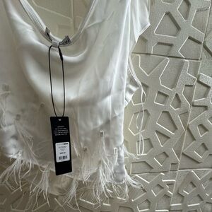 Fashion Nova White Fringe Blouse